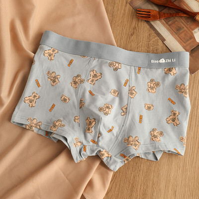 EXILIENS Hello Bear Cotton Boxer Férfi Fehérnemű Bermuda Ropa Belső Férfi Boxer Cuecas Masculinas Férfi Calzoncillos M-3XL K41-JH