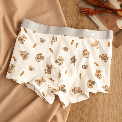 EXILIENS Hello Bear Cotton Boxer Férfi Fehérnemű Bermuda Ropa Belső Férfi Boxer Cuecas Masculinas Férfi Calzoncillos M-3XL K41-JH