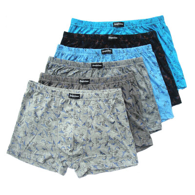 5db/Lot Férfi fehérnemű Man Cotton Boxer Férfi középmagas bő kényelmes boxer 110KG nagy méretű 95% pamut alsónadrág