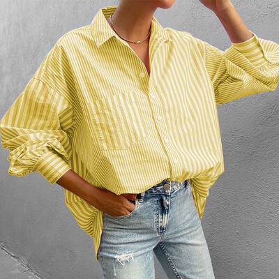 Blusa Mujer Moda 2023 nyomtatott alkalmi blúz Temperamentum hosszú ujjú női ing bő, elegáns ing női hétvégi felső blúz