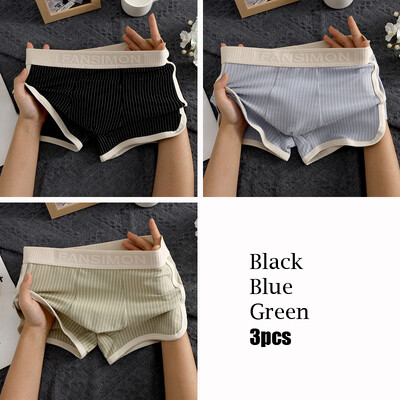 [Bloom the love] Νέα 3 τμχ Boxer Ανδρικά Εσώρουχα Βαμβακερά Απαλή Μόδα Boxershort Ανδρικά Boxers Man Cuecas Masculina Μέγεθος M-3XL HS6519