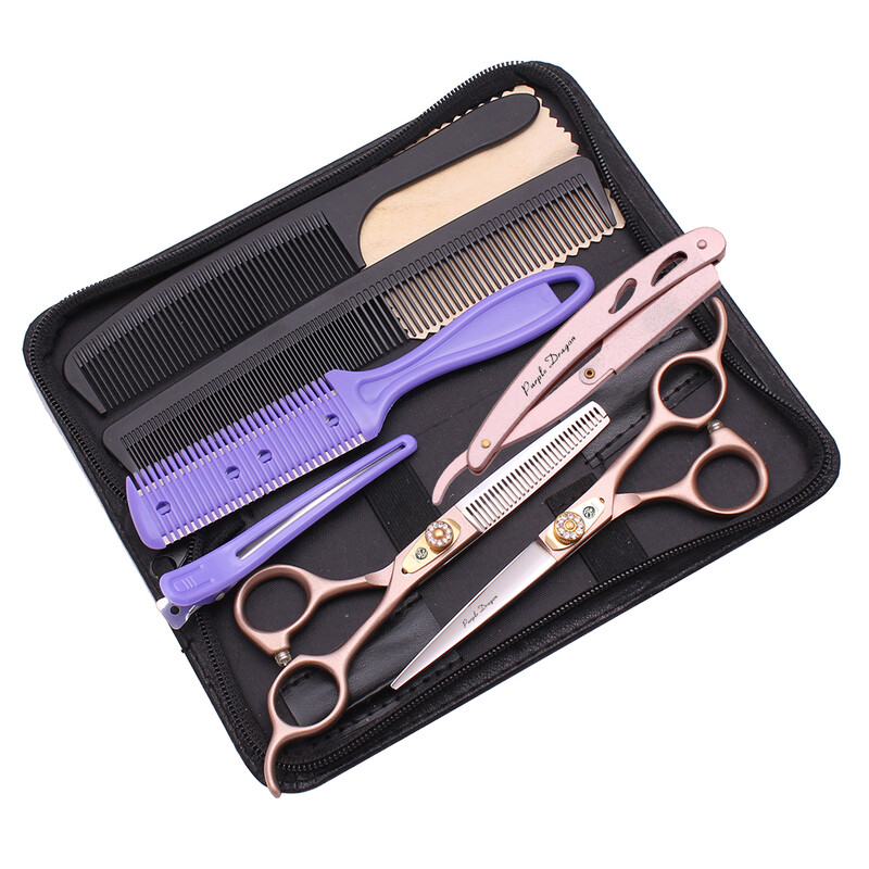 Ψαλίδι μαλλιών Professional Purple Dragon 5,5" 6" 7" Ανοξείδωτο Ψαλίδι Κομμωτηρίου Ψαλίδι κοπής Barber Ψαλίδι Αραίωσης Z9105