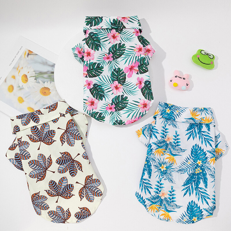 Ρούχα για σκύλους Hawaii Καλοκαιρινά μπλουζάκια για μικρούς μεσαίους μεγαλύτερους σκύλους Φούτερ μπλούζα με στολή για κατοικίδια Puppy Chihuahua