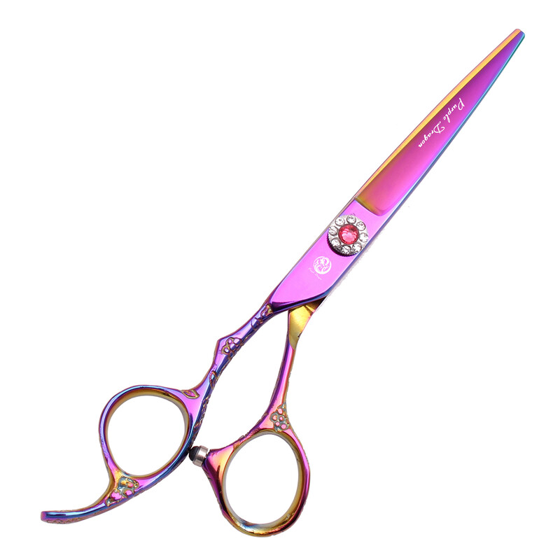Ψαλίδι κομμωτηρίου Left-hand Purple Dragon Χονδρικό ψαλίδι κοπής 5,5" 6" Ψαλίδι αραίωσης Barber Scissors Set Z8002