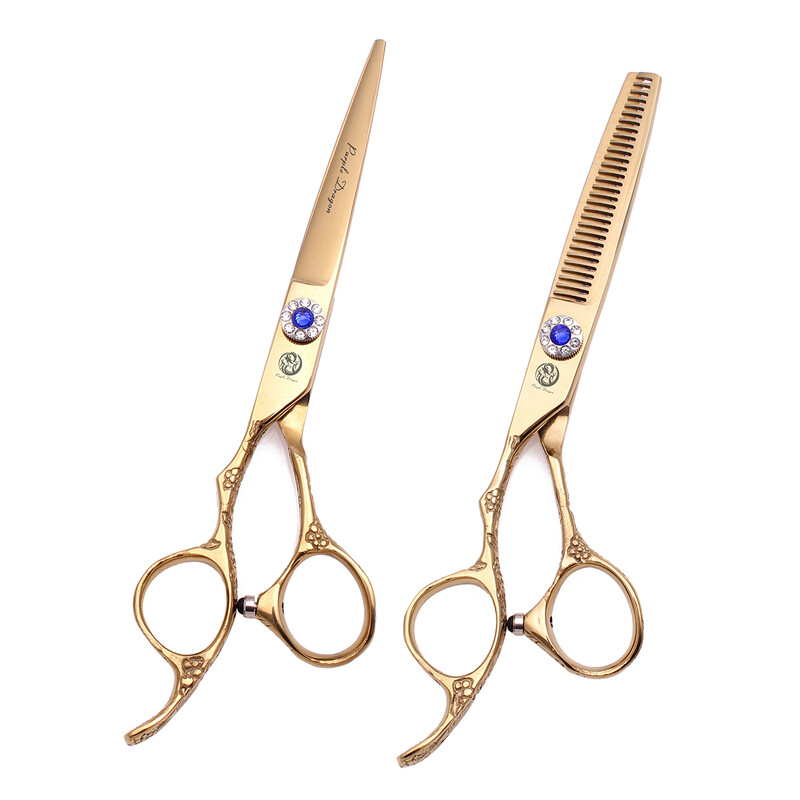 Ψαλίδι κομμωτηρίου Left-hand Purple Dragon Χονδρικό ψαλίδι κοπής 5,5" 6" Ψαλίδι αραίωσης Barber Scissors Set Z8002