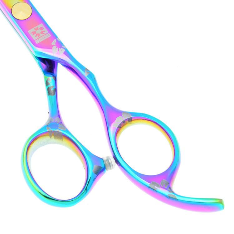 Πολύχρωμο ψαλίδι κοπής μαλλιών Sakura 6,0" 5,5" για κομμωτήρια Japan Steel Barbers Hair Scissor Salon Ψαλίδι αραίωσης A0171H