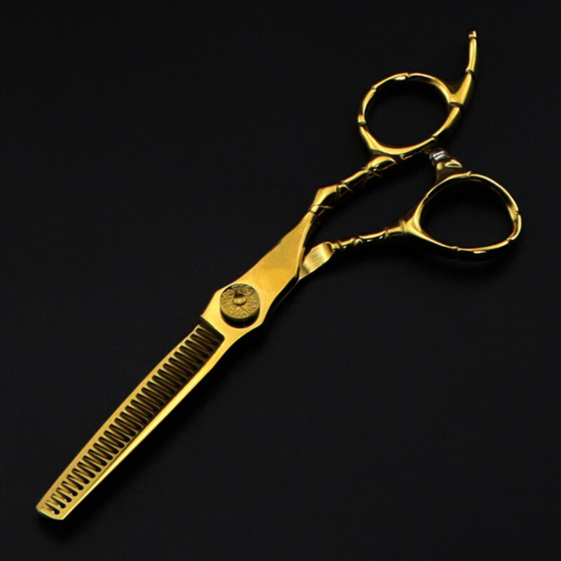 Επαγγελματικό ατσάλι Ιαπωνίας 440c 6`` Χρυσό ψαλίδι κοπής μαλλιών κούρεμα αραίωση εργαλεία κουρείου ψαλίδι ψαλίδι κομμωτηρίου