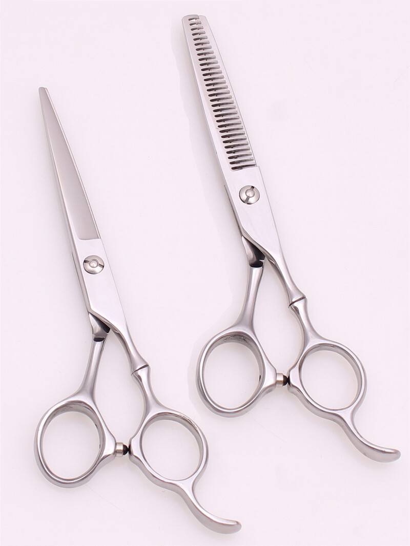 2Pcs 6.0" Ανοξείδωτο επαγγελματικό ψαλίδι μαλλιών κανονικό ψαλίδι ψαλίδι αραιωτικό ψαλίδι κομμωτικής ψαλίδι κουρείο C9030