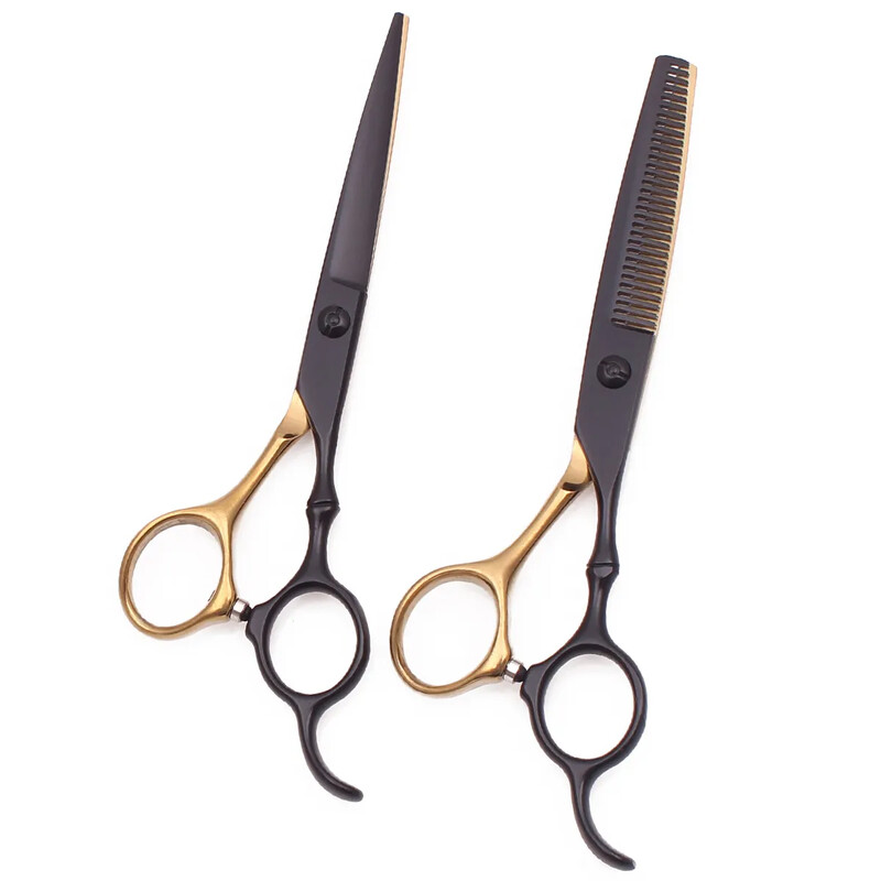 2Pcs 6.0" Ανοξείδωτο επαγγελματικό ψαλίδι μαλλιών κανονικό ψαλίδι ψαλίδι αραιωτικό ψαλίδι κομμωτικής ψαλίδι κουρείο C9030