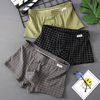EXILIENS Plaid 3db Pamut Boxer Férfi Fehérnemű Légáteresztő férfi Boxer Cuecas Masculinas BoxerRövid nadrág Férfi Bugyi Méret M-3XL XS636