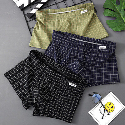 EXILIENS Plaid 3db Pamut Boxer Férfi Fehérnemű Légáteresztő férfi Boxer Cuecas Masculinas BoxerRövid nadrág Férfi Bugyi Méret M-3XL XS636