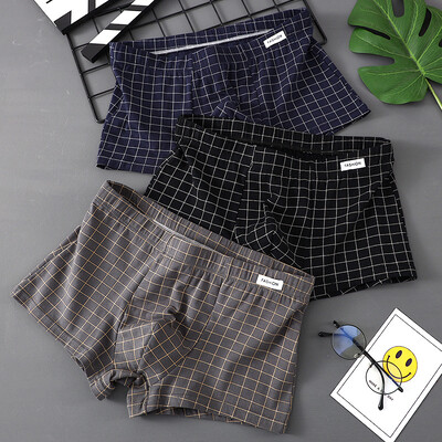 EXILIENS Plaid 3db Pamut Boxer Férfi Fehérnemű Légáteresztő férfi Boxer Cuecas Masculinas BoxerRövid nadrág Férfi Bugyi Méret M-3XL XS636