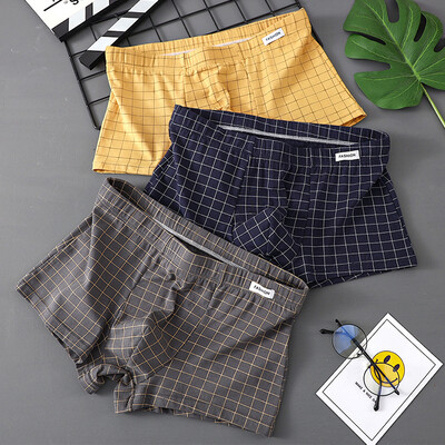 EXILIENS Plaid 3db Pamut Boxer Férfi Fehérnemű Légáteresztő férfi Boxer Cuecas Masculinas BoxerRövid nadrág Férfi Bugyi Méret M-3XL XS636