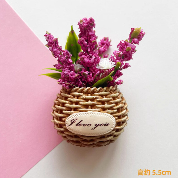 Creative Eternal Dry Flowers Μαγνήτης Ψυγείου Small Fresh Baby`s Breath Simulation Καλάθι λουλουδιών Μαγνήτης ψυγείου Διακοσμητικό αυτοκόλλητο Μαγνήτης