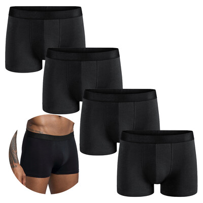 4db csomag Fekete Boxer 2024 Férfi Bugyi Pamut Fehérnemű Férfi márkájú boxer és alsónadrág For Homme Luxury Set Shorts Box Slip Kit