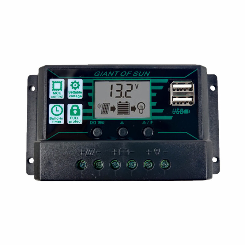 100A Solar Controller MPPT Voltage Regulator PWM Dual USB Photovoltaic Panel Black Controller Μάρκα