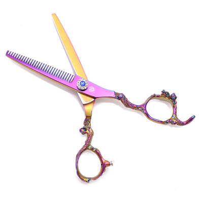 Purple Dragon Professzionális Hajolló 6" Japan 440C Hajvágó Olló Vékonyító Olló Borbély Olló Dropshipping Z9003