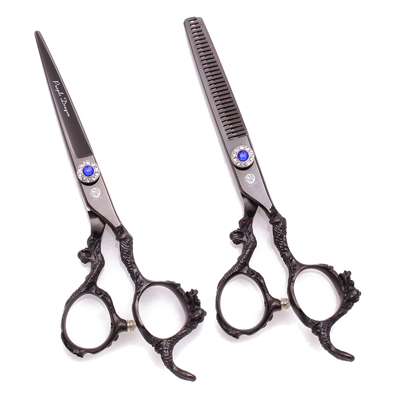 Purple Dragon Professional Hair Scissors 6" Japan 440C Hair Cutting Scissors Thinning Shears Barber Scissors Dropshipping Z9003