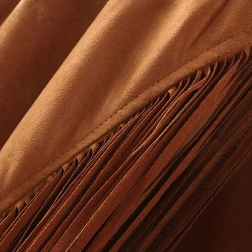 Γυναικείο γιλέκο αμάνικο δερμάτινο μπουφάν για μοτοσυκλέτα Μπλούζες γιλέκο φθινοπώρου Χειμώνας απομίμηση έθνικ σουέτ φούντες ζακέτα με κρόσσια