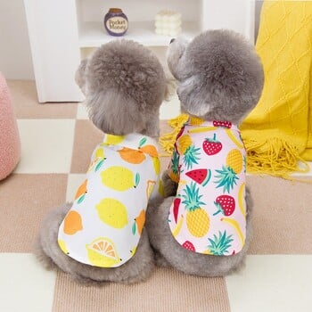 Teddy Fruit Shirt Ρούχα για κατοικίδια Puppy Summer Cute Clothes Thin Ανοιχτό Κουμπί Πουκάμισο Yorkshire Ρούχα με δύο πόδια