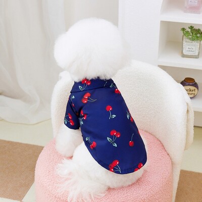 Teddy Fruit ing Kisállat Ruhák Kölyök Nyári Aranyos Ruhák Vékony Nyitott Gombos ing Yorkshire Két lábú Ruhák