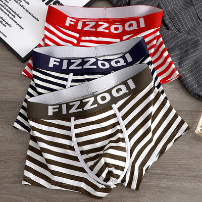 EXILIENS Márka 3db Csíkos Boxer Férfi Fehérnemű Új Pamut Férfi Boxer Cuecas Masculinas BoxerShort Férfi Bugyi Méret M-3XL 9918