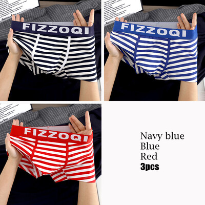 EXILIENS Márka 3db Csíkos Boxer Férfi Fehérnemű Új Pamut Férfi Boxer Cuecas Masculinas BoxerShort Férfi Bugyi Méret M-3XL 9918