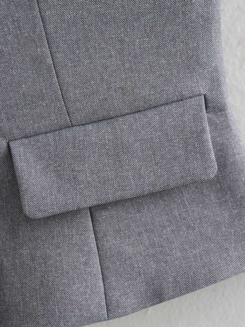 Y2K TRAF Fashion Dissymmetry Sieviešu veste bez piedurknēm sievietēm 2024. gada vasaras šiks vienrindas ar kabatām pelēkas vestes Tops Jaunums