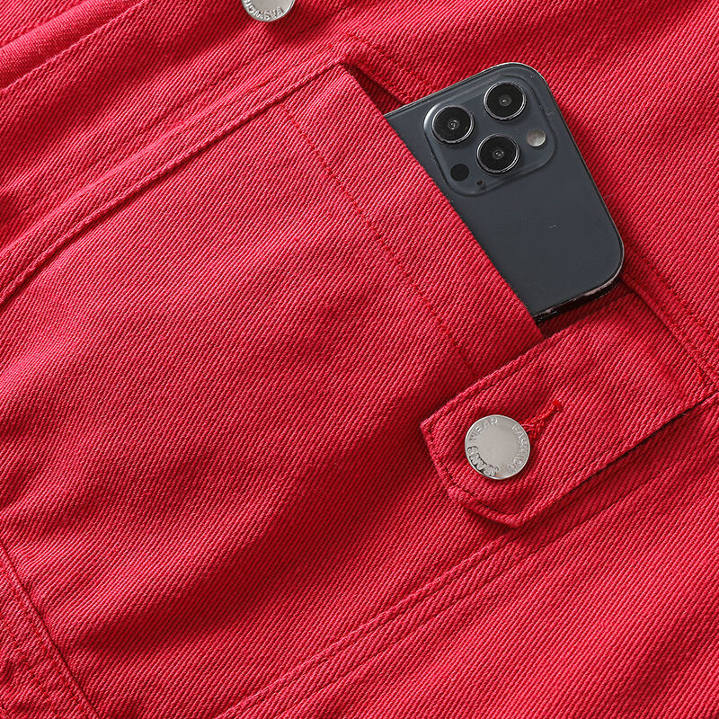 Sarkana Jean Cowboy veste, džinsa veste sievietēm, 2023. gada pavasaris, rudens, jauni topi bez piedurknēm Īsa jaka, virsdrēbes