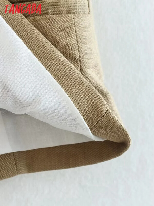 Tangada 2023 vestă decupată de in, haină de damă, vestă, fără mâneci, elegantă, 6P120