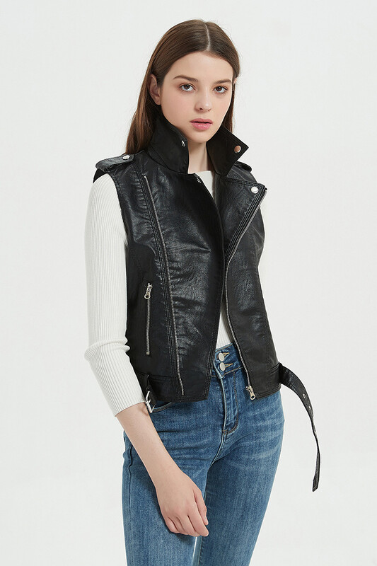 Sieviešu ielas apģērbs, mīksta PU veste, liela izmēra 5XL, mākslīgās aitādas mētelis Moto Biker veste bez piedurknēm ādas jaka