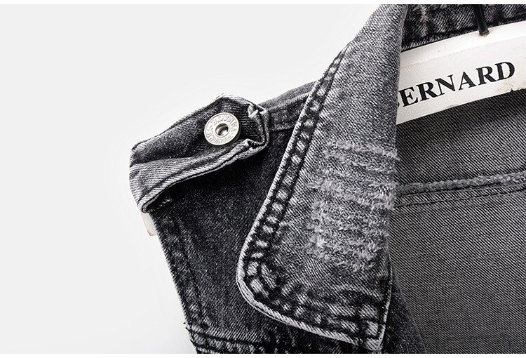 Pavasara-vasaras sieviešu džinsi jaka Īsa veste Virsdrēbes Koreja Slim Bezpiedurkņu Džinsu jaka Ikdienas sieviešu vestes