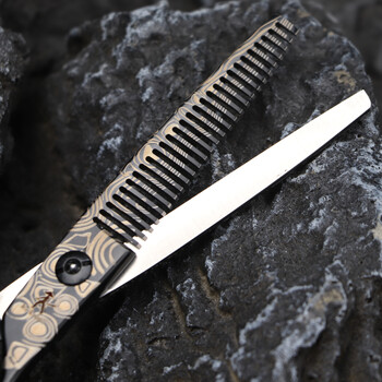 FnLune Damascus Pattern Professional Hair Salon Scissors Cut Barber Haircut Thinning Warp Shear Lancet κομμωτήριο