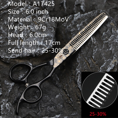 FnLune Damascus Pattern Profesionālās frizētavas Šķēres Griezums Frizieris Matu Griezums Atšķaidīšanas Šķēres Lancete Frizieru Šķēres