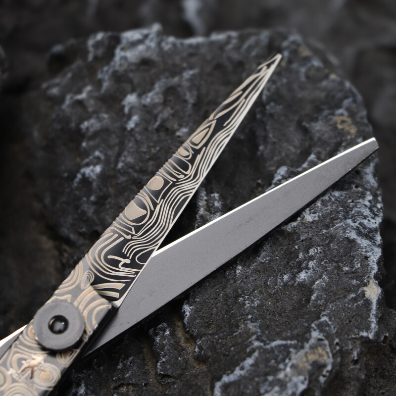 FnLune Damascus Pattern Profesionalios kirpyklos žirklės Kirpėjo Kirpėjas Plaukų kirpimas Retinamas Metmenų kirpimas Lancetas Kirpyklos Žirklės
