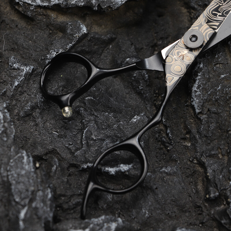 FnLune Damascus Pattern Profesionalios kirpyklos žirklės Kirpėjo Kirpėjas Plaukų kirpimas Retinamas Metmenų kirpimas Lancetas Kirpyklos Žirklės