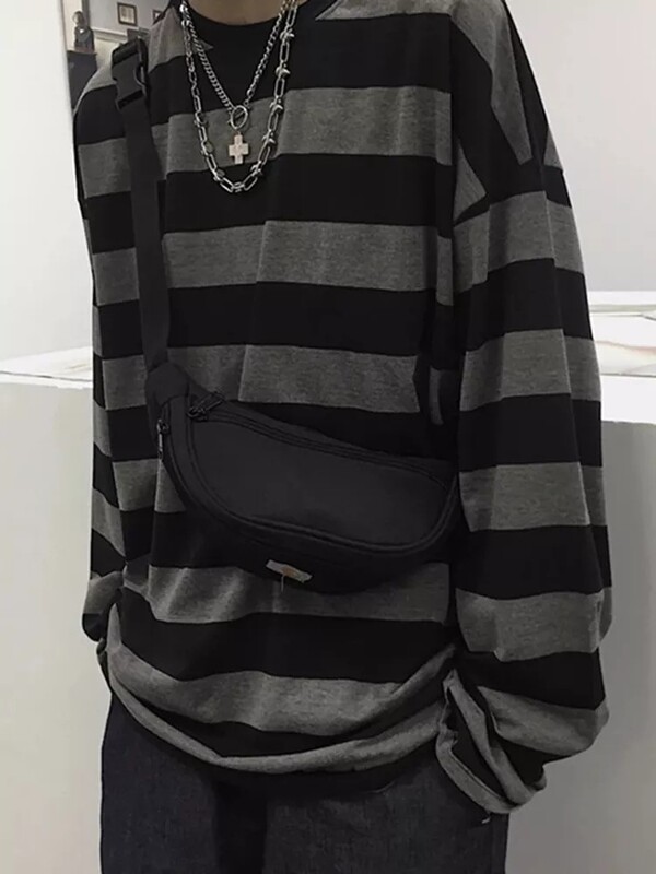 Ριγέ πουκάμισο Streetwear Harajuku Ζευγάρι Μπλούζες Γυναικεία μακρυμάνικα γοτθικά πουκάμισα Άνοιξη Γυναικείο T-shirt Vintage μπλούζες