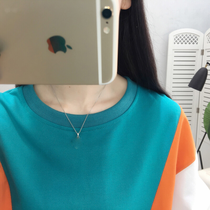 T-krekls Sieviešu T-krekls Sieviešu topi 2022. gada rudens korejiešu stila sieviešu drēbes, raibs, garām piedurknēm, ikdienas brīvi T-krekli Camisetas