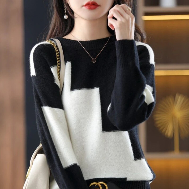 Κόκκινο γυναικείο πουλόβερ γραφικά πουλόβερ Κίτρινα πλεκτά μπλουζάκια για γυναικεία ρούχα Σχεδιαστής ψηλή σε προσφορά Y2k Vintage New