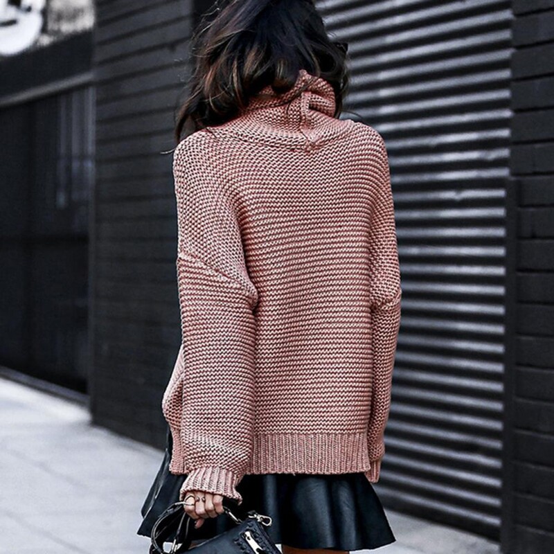 Χαλαρά μασίφ γυναικεία πουλόβερ πουλόβερ με ζιβάγκο Χειμερινά χοντρά μπλουζάκια με βελονάκι γυναικεία μόδα Ζεστά πλεκτά πουλόβερ