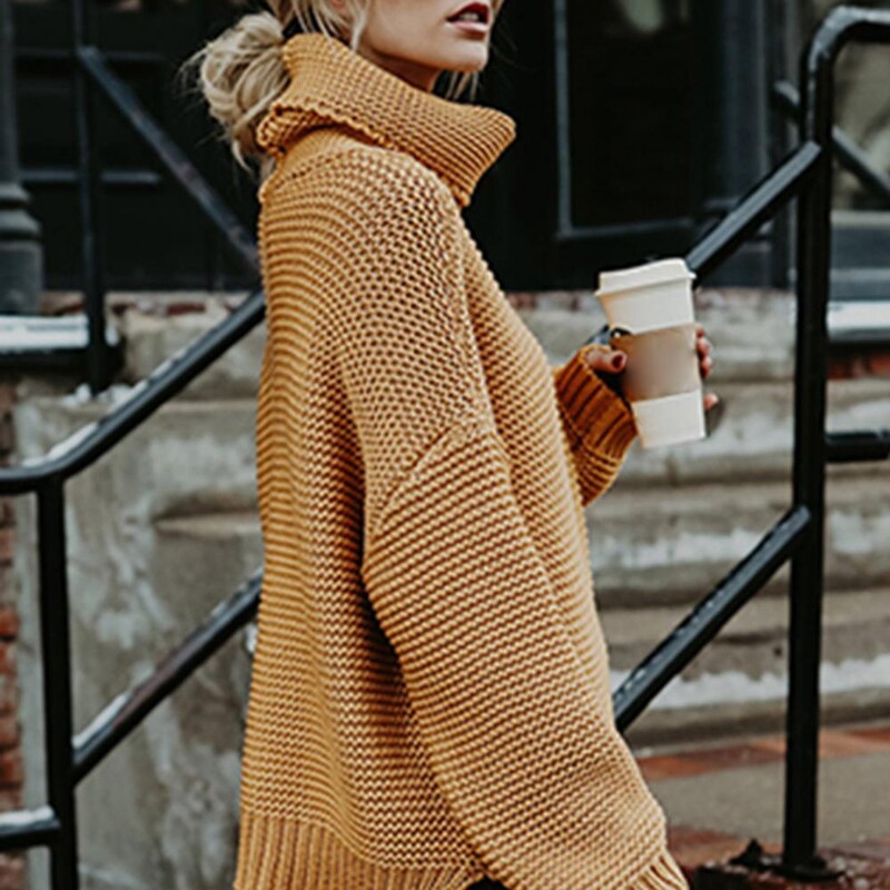 Χαλαρά μασίφ γυναικεία πουλόβερ πουλόβερ με ζιβάγκο Χειμερινά χοντρά μπλουζάκια με βελονάκι γυναικεία μόδα Ζεστά πλεκτά πουλόβερ