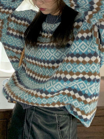 Коледен дамски пуловер Fair Isle Pullover Sweater