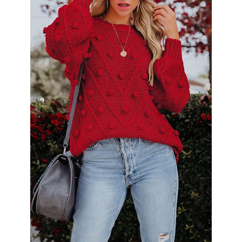 Naiste villane palliga kootud avara pikkade varrukatega moodsad pulloverid, temperamendiga pendeldamine, sügis-talv naiste vabaaja kootud kampsun