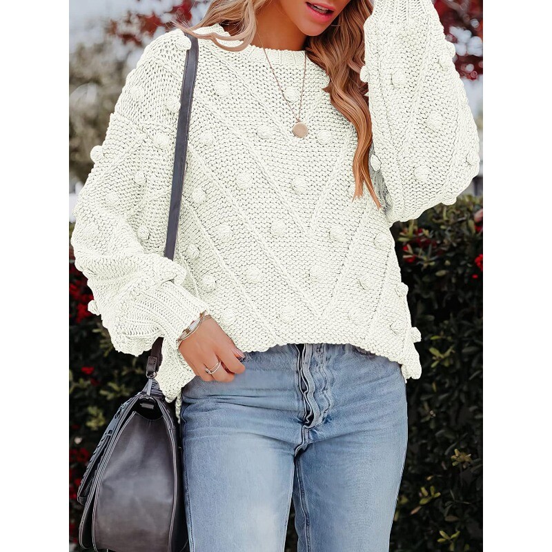 Naiste villane palliga kootud avara pikkade varrukatega moodsad pulloverid, temperamendiga pendeldamine, sügis-talv naiste vabaaja kootud kampsun