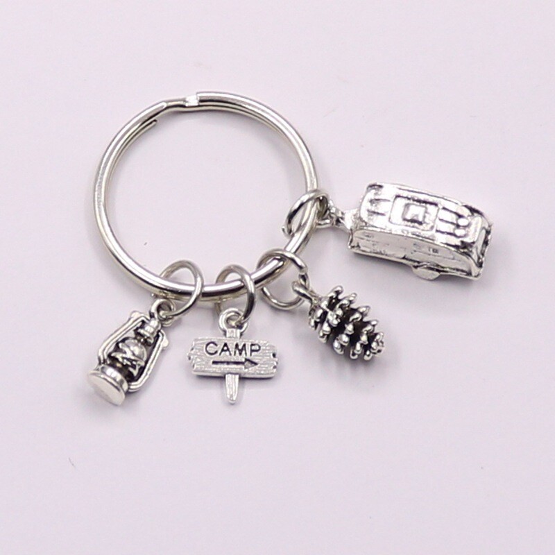 RV Pinecone Caravan Guide Sign Camping Light Outdoor Nature Camping Vacation Keychain