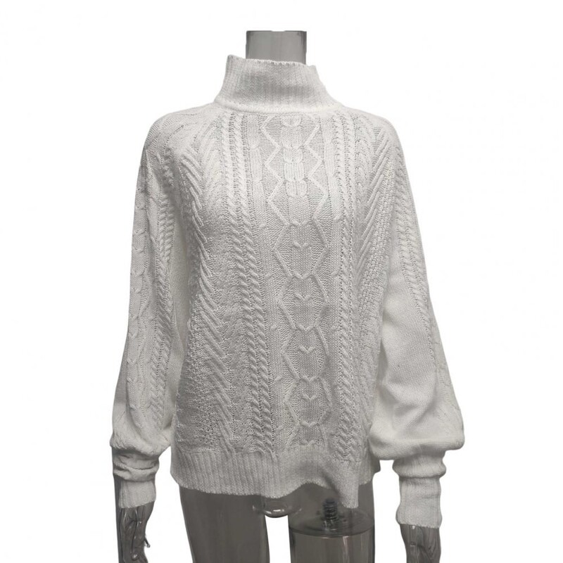 Sieviešu džemperis vienkrāsains O veida kakla lukturis ar garām piedurknēm Trikotāžas džemperis Džemperis Sieviešu brīvs džemperis Sieviešu ielas apģērbs