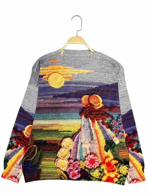 Φθινοπωρινό και χειμώνα νέα κομψή ευέλικτη γυναικεία μπλούζα με μακρυμάνικη μπλούζα με μοτίβο ψηφιακής εκτύπωσης κομψό γυναικείο λεπτό πουλόβερ