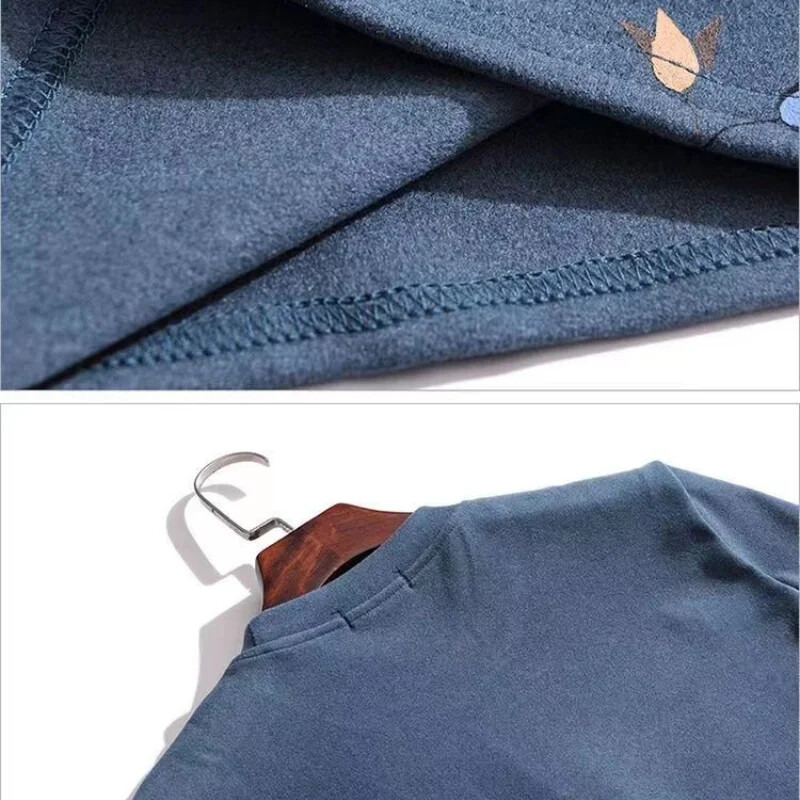 2024 Nouă îmbrăcăminte pentru femei Topuri cu gât în formă de O cu mânecă lungă, gros, birou, pentru navetiști, toamnă iarnă, tricou imprimat casual