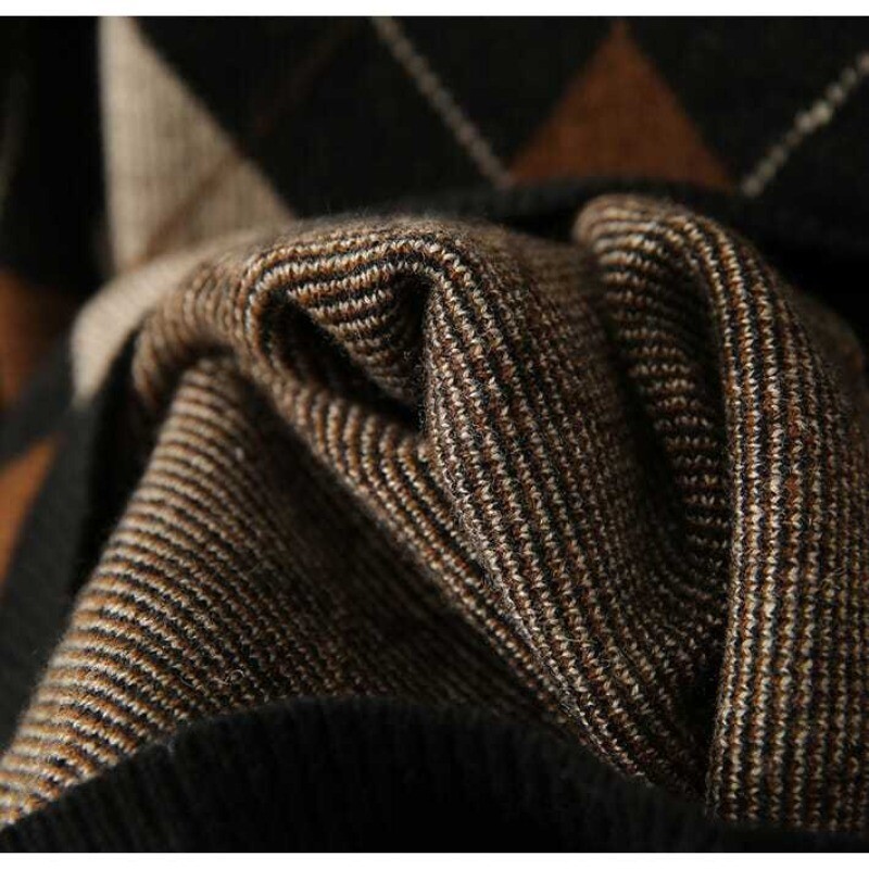 Rudens un ziemas sieviešu džemperis ar apaļu kakla izgriezumu, rūtains, brīvs džemperis, apakšveļa, modes ikdienas eleganti topi ar garām piedurknēm