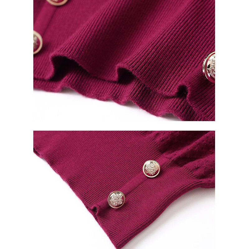 Pavasara jauns tīklveida dobs žakarda džemperis ar garām piedurknēm sieviešu masīvs apaļš kakla izgriezums, vidukļa poga korejiešu modes trikotāžas tops